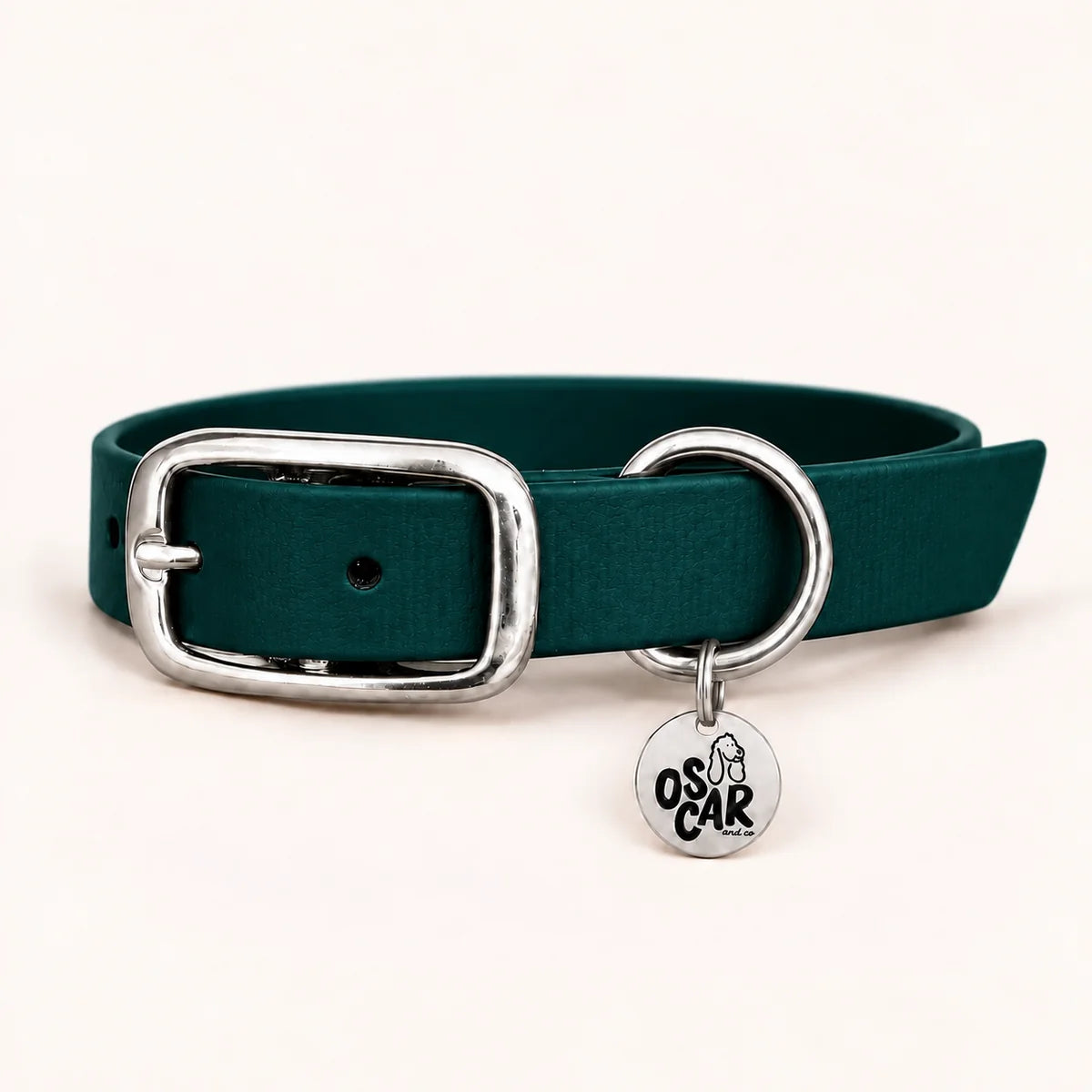 Collier biothane Emeraude