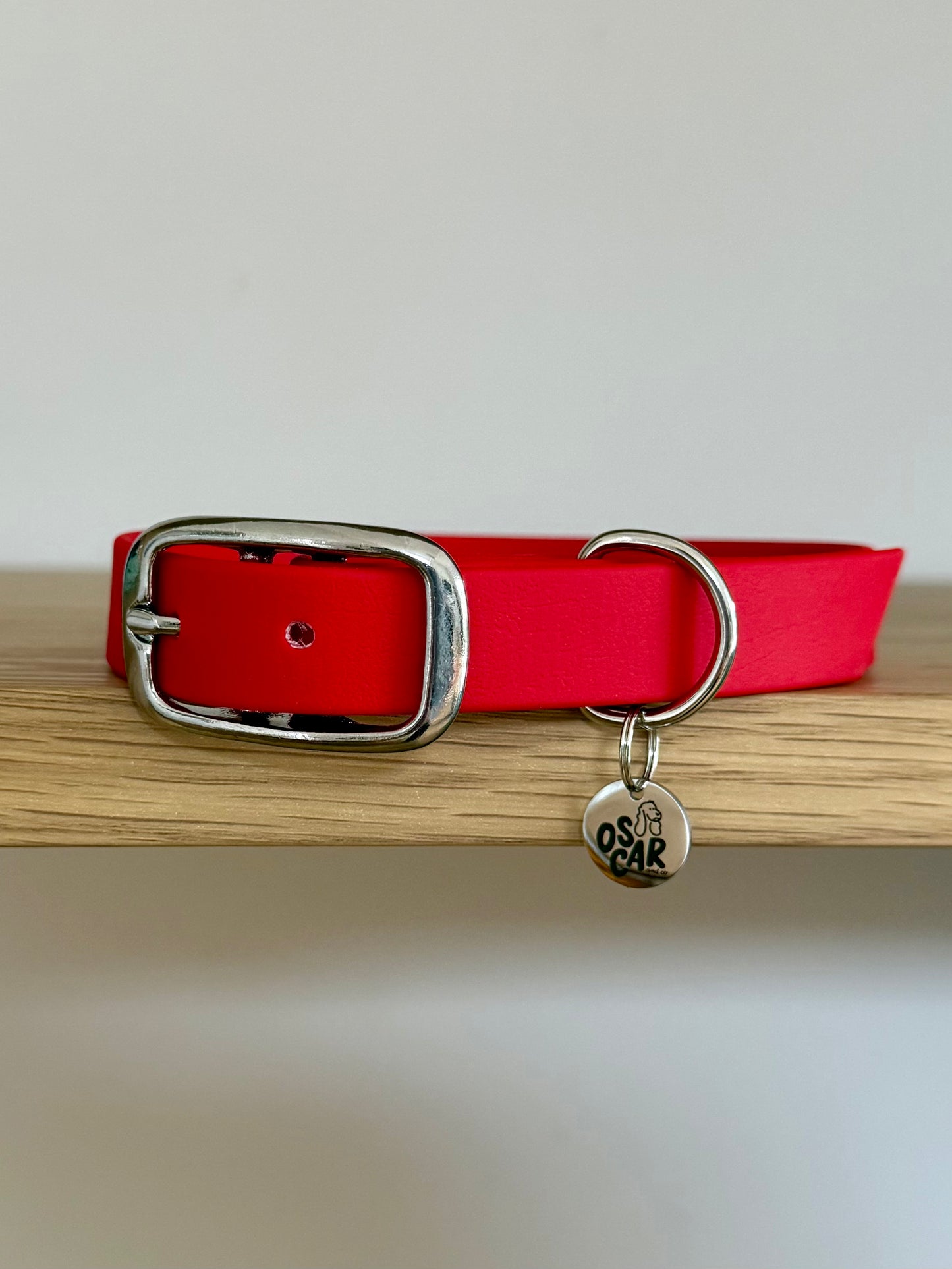 Collier biothane Rouge