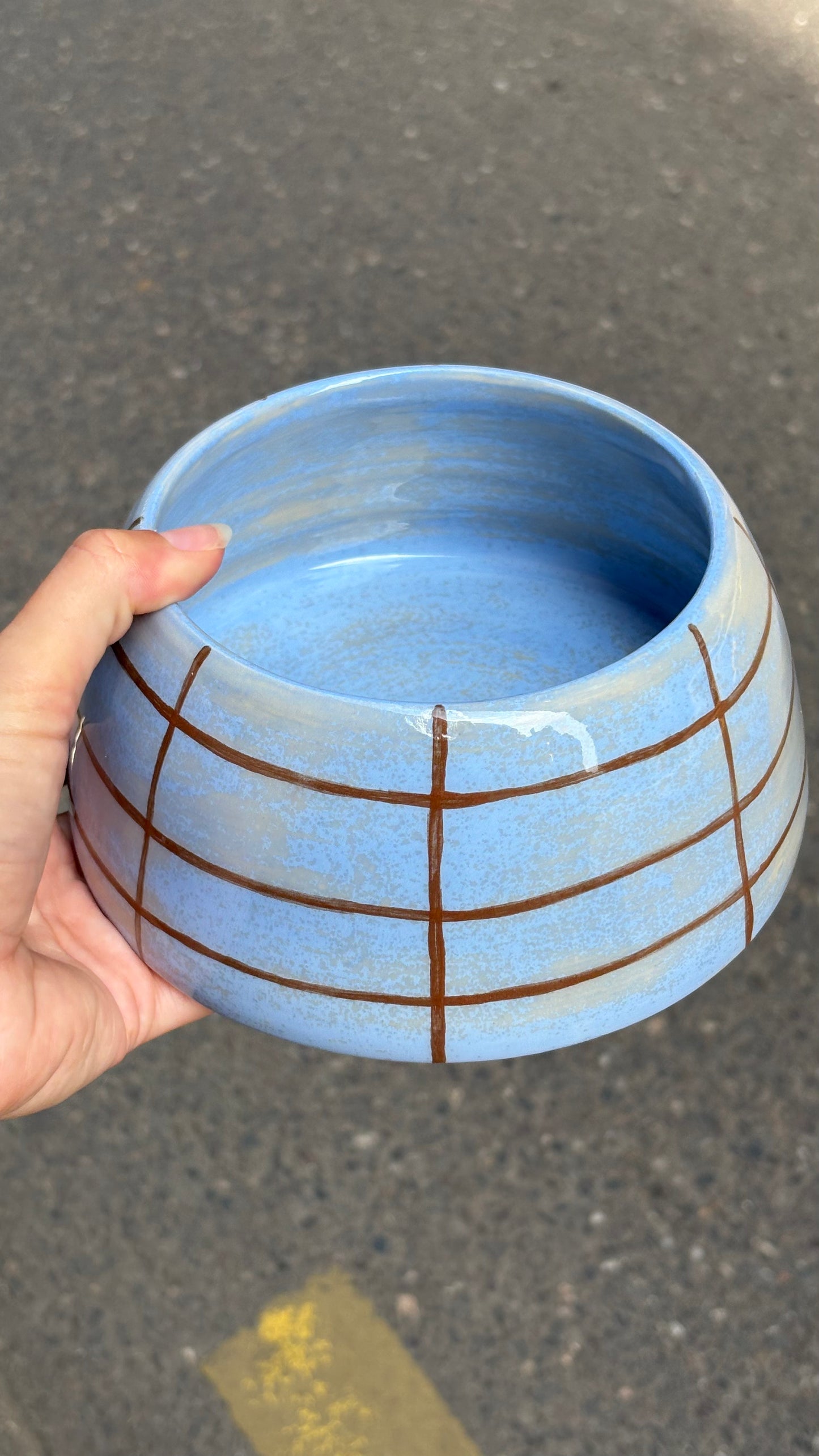 Gamelle cocker en céramique - Bleu et marron