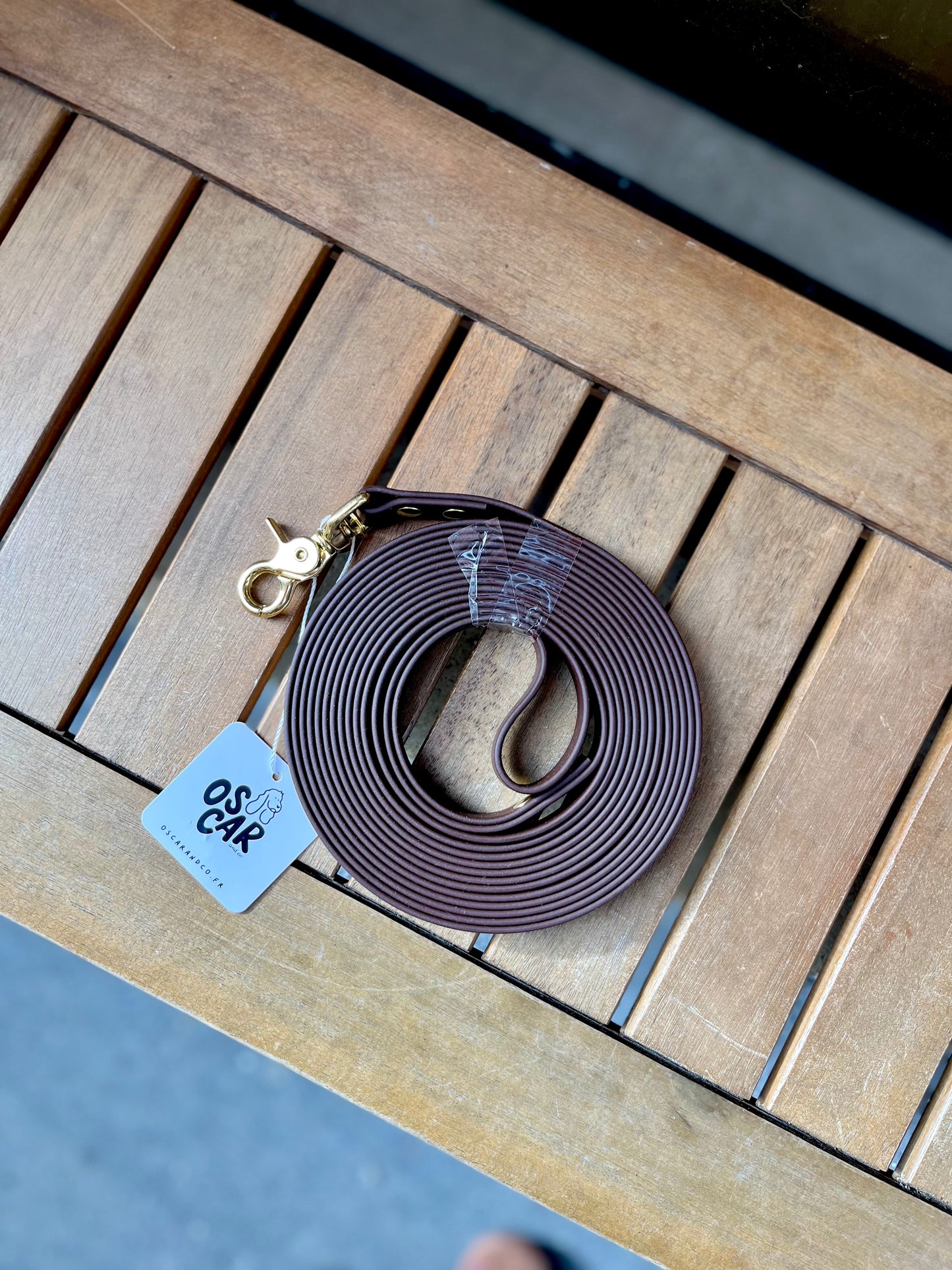 Longe biothane 5m marron foncé