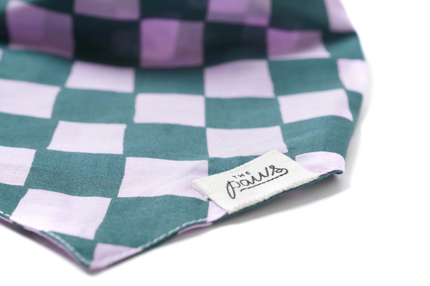 Bandana damiers vert et mauve
