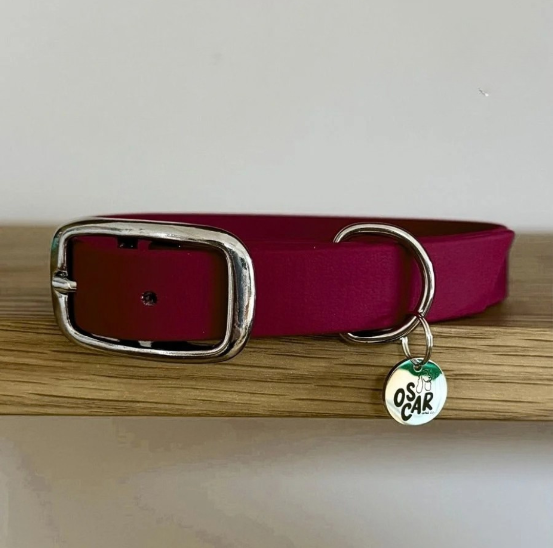 Collier biothane Bordeaux