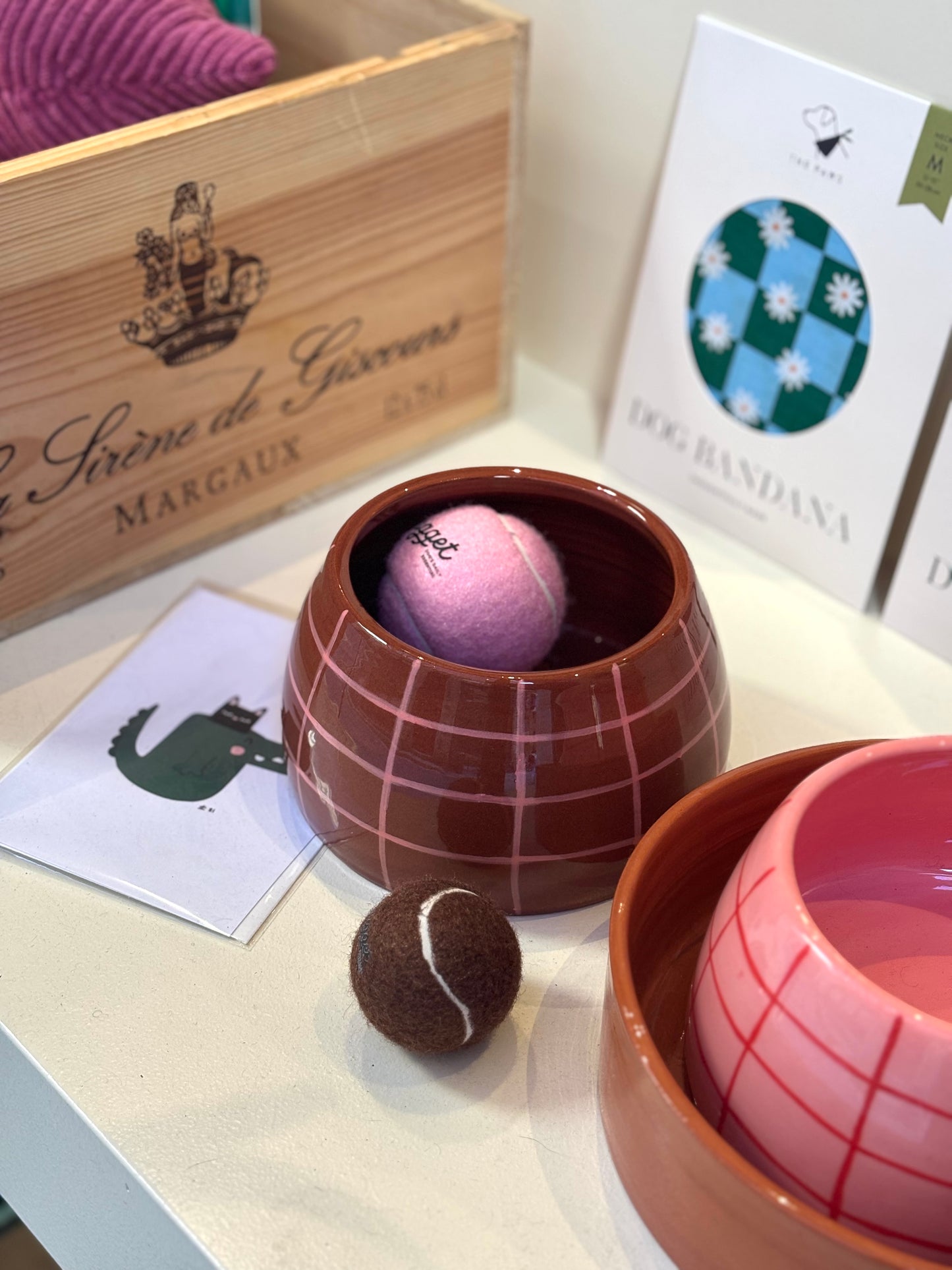 Gamelle cocker en céramique - Terre cuite et rose pâle