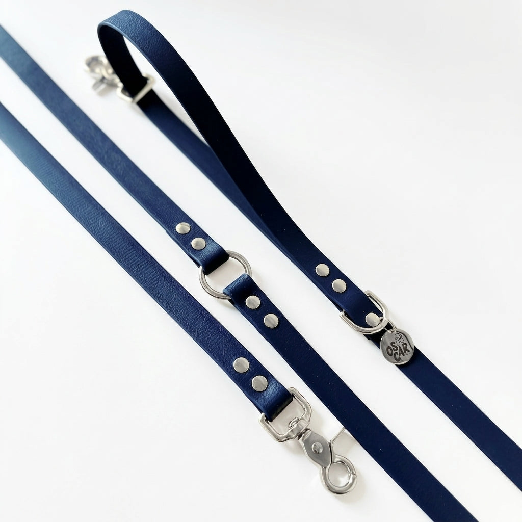 Laisse biothane multi positions Navy