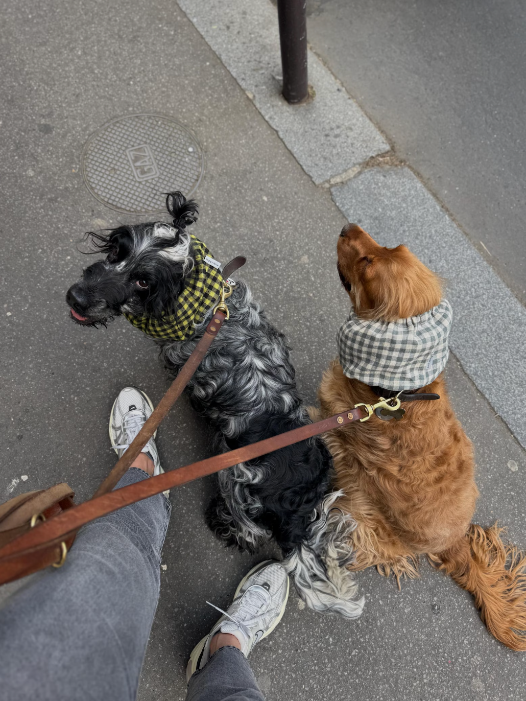 Snood vichy vert en lin