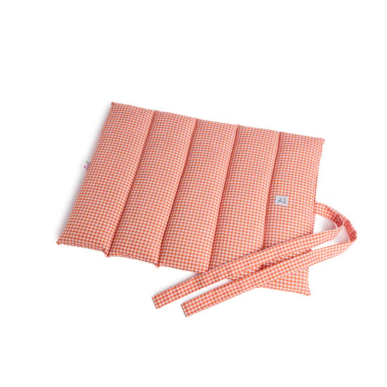Tapis de voyage vichy orange