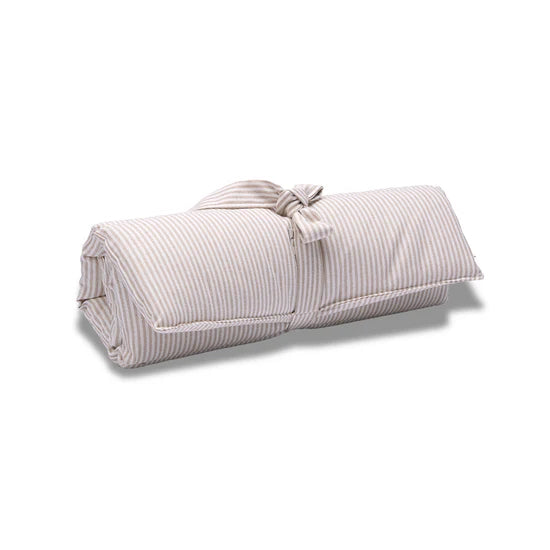 Beige striped travel mat