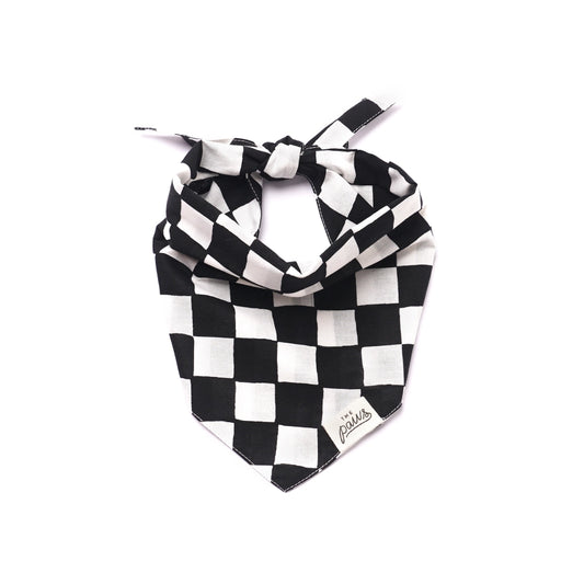 Black checkered bandana