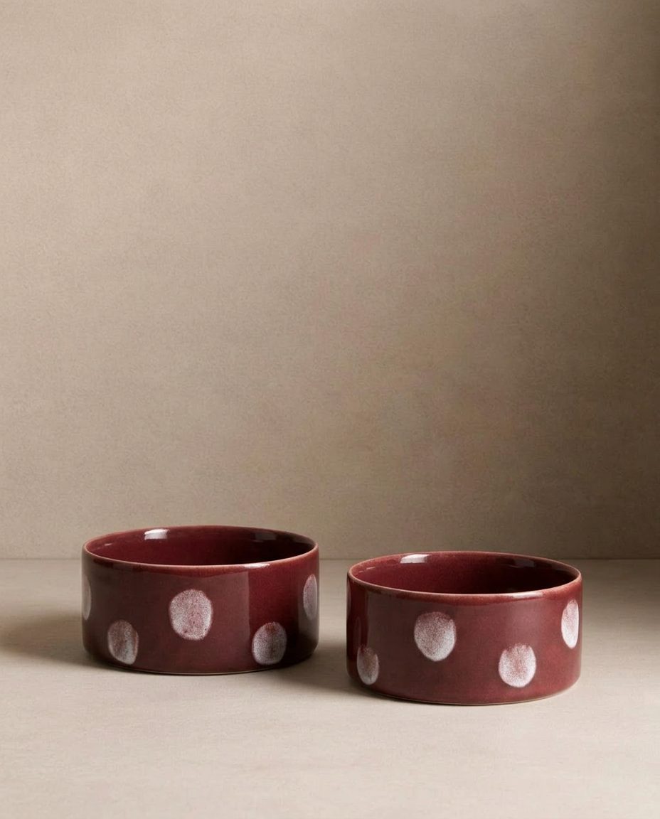 Gamelle en céramique à pois