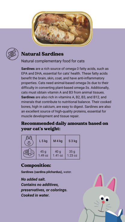 Sardines au naturel pour chat