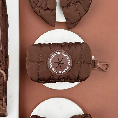 Distributeur de sacs à déjections marron matelassé