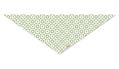 Bandana damier fleurs vert