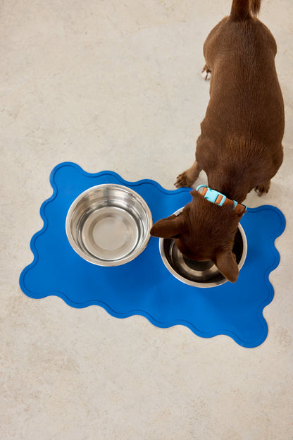 Tapis de gamelle bleu
