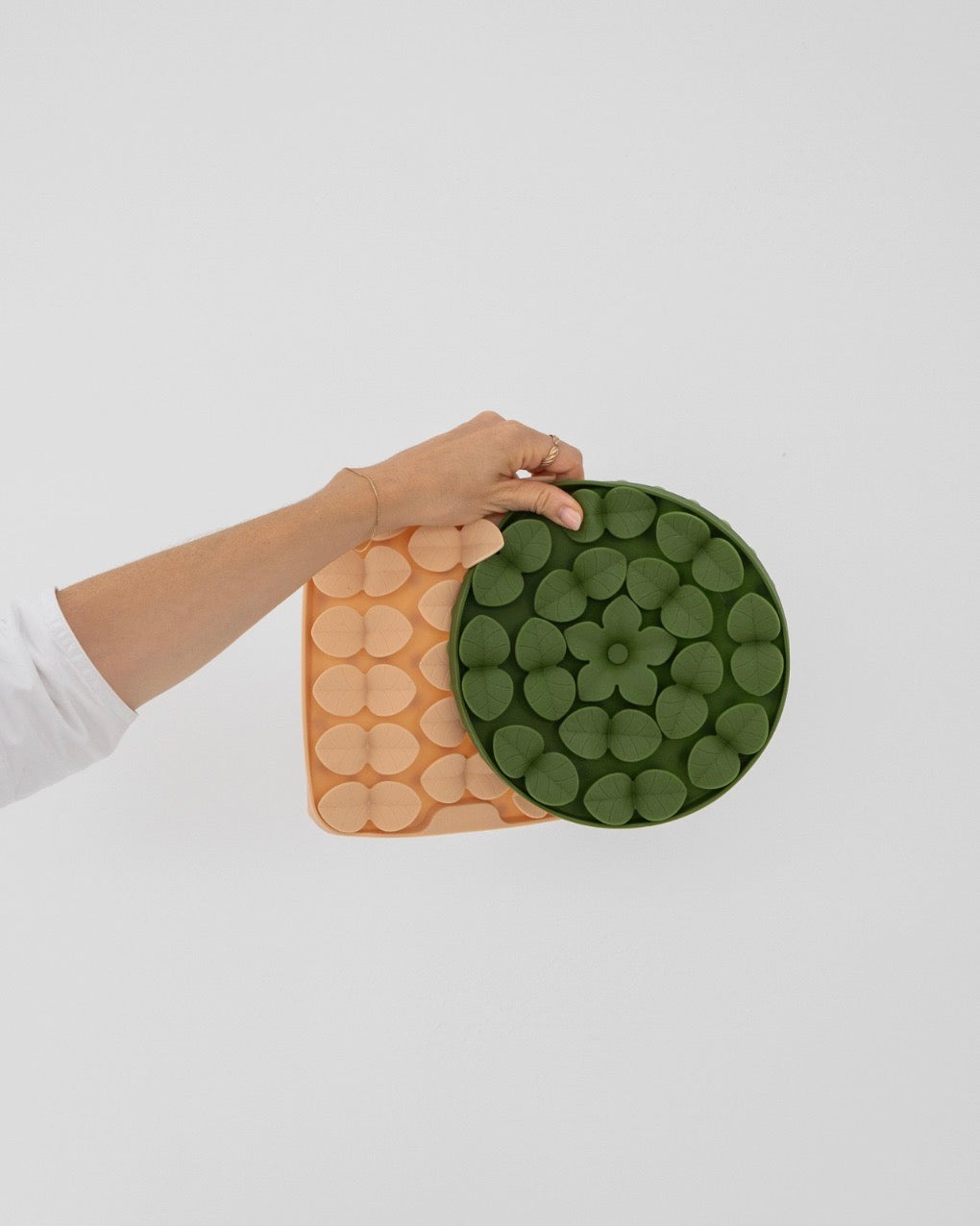 Tapis de léchage pétales vert