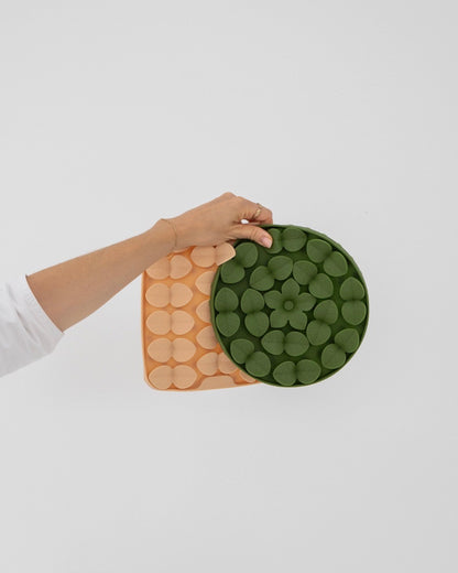 Tapis de léchage pétales vert