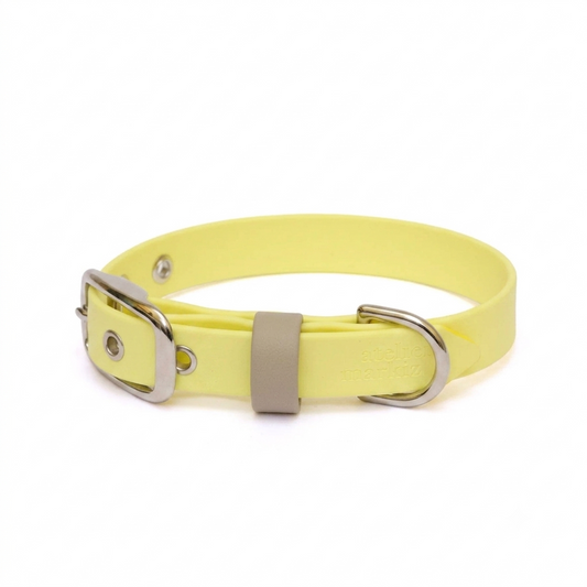 Collier en biothane - Jaune pastel