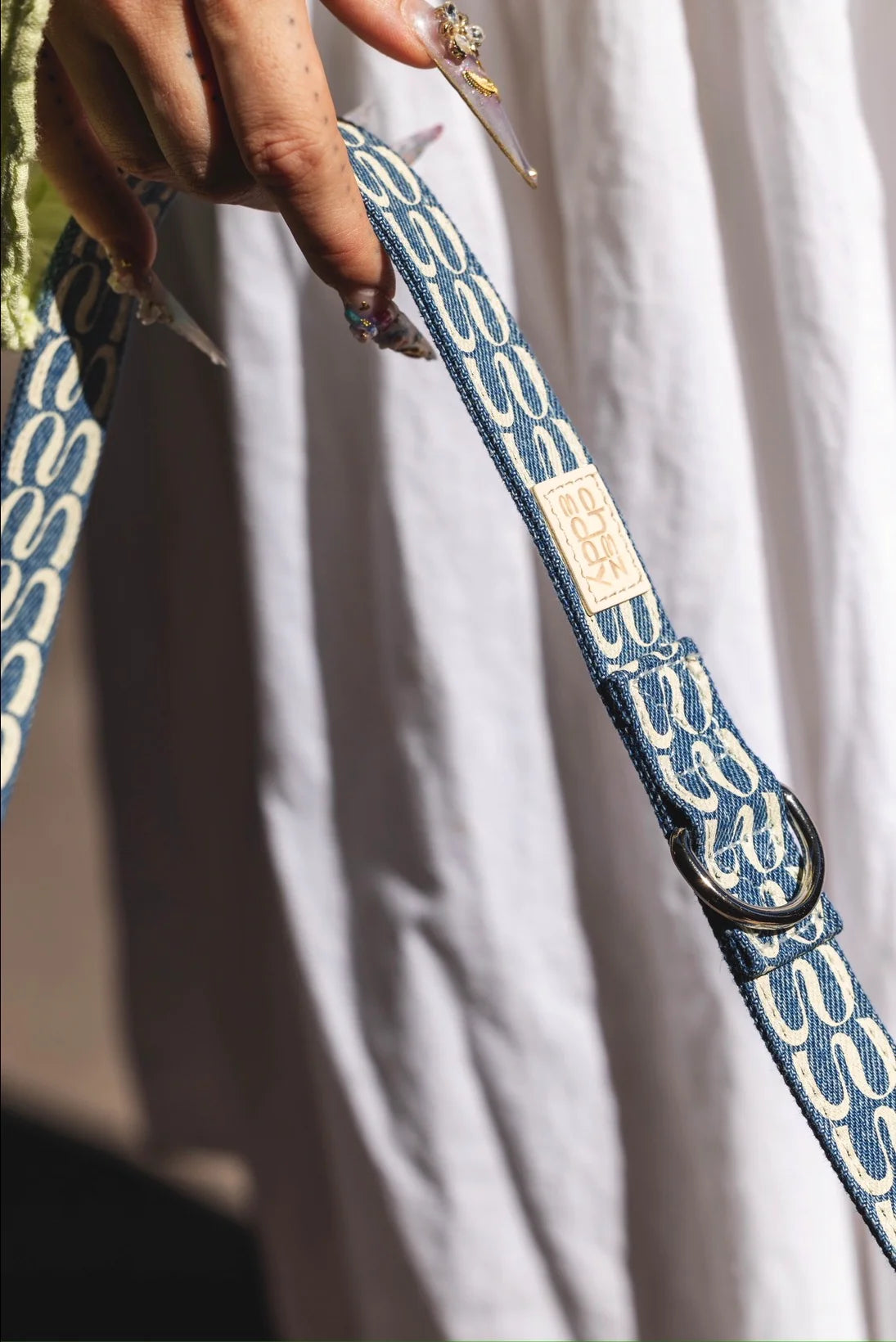 Laisse en jean multi-positions Jeanny