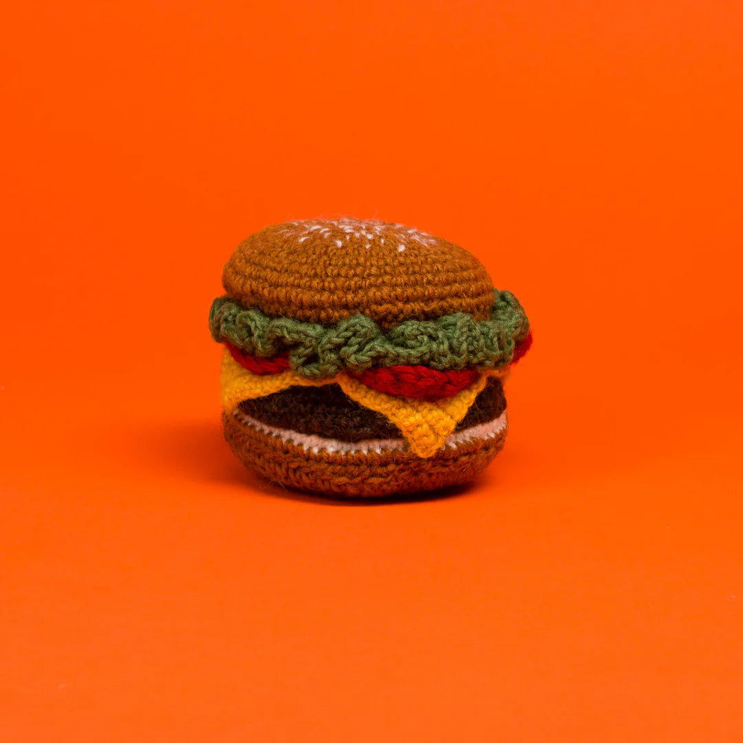 Crocheted hamburger toy