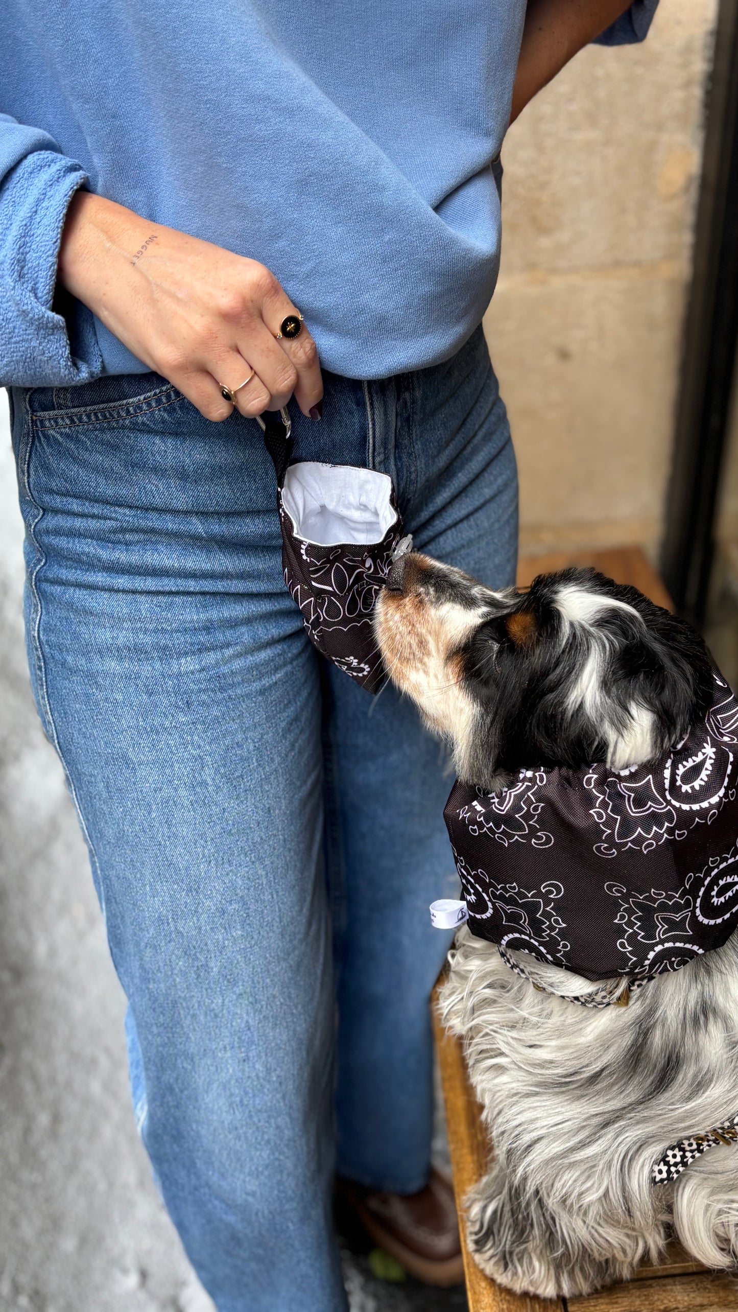 Snood imperméable bandana marron