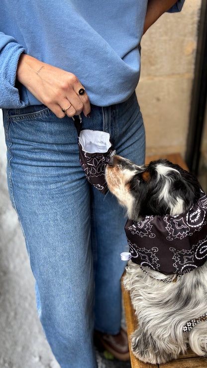 Snood imperméable bandana marron