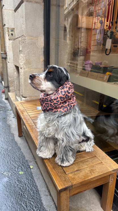 Snood imperméable Léopard Corail