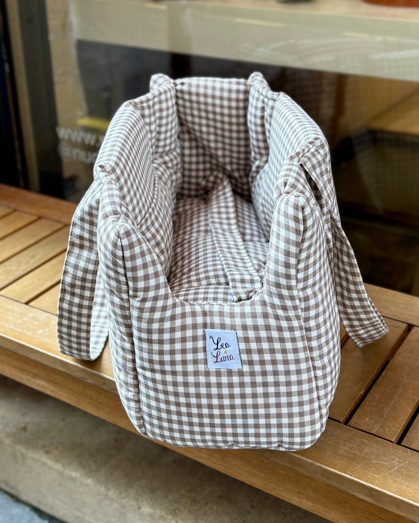 Sac de transport vichy beige