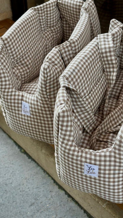 Sac de transport vichy beige