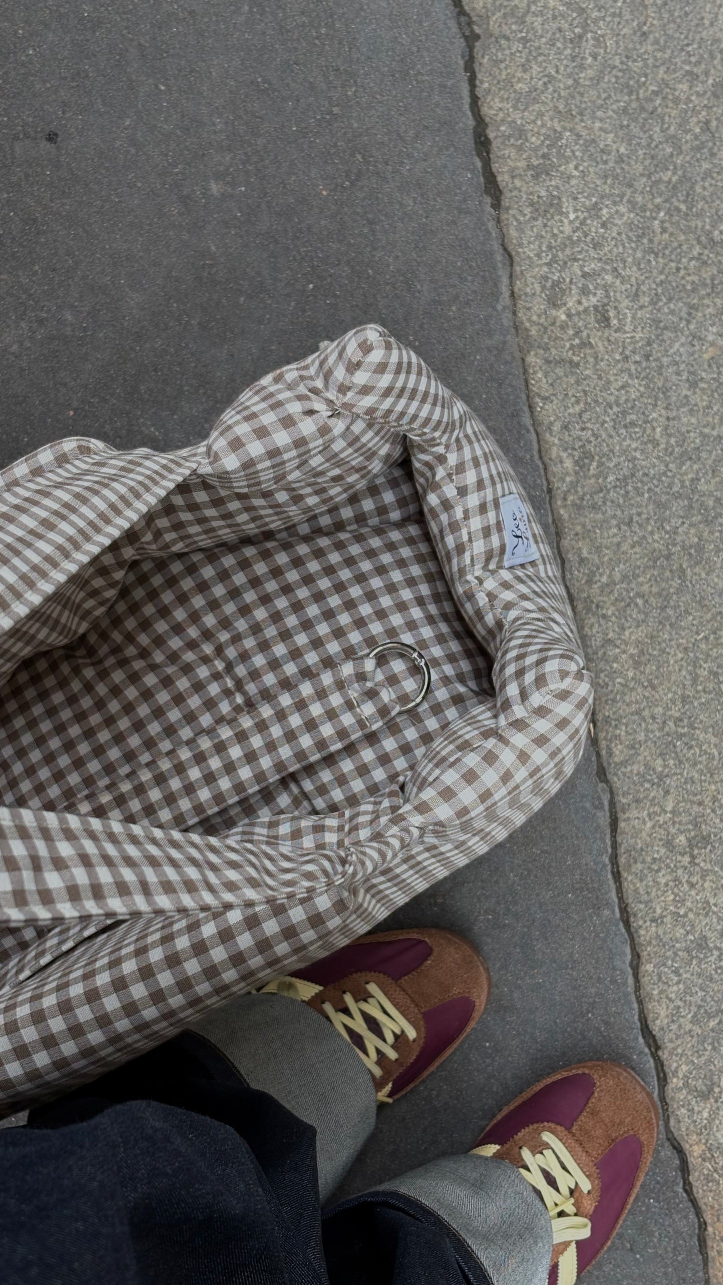 Sac de transport vichy beige