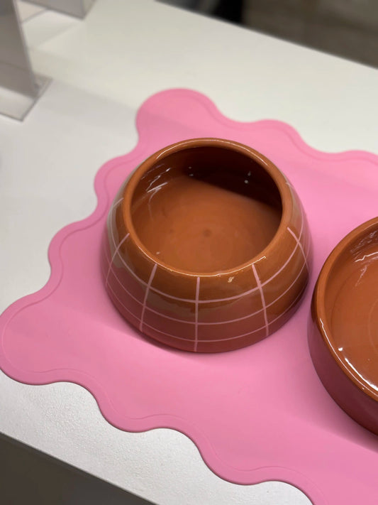 Tapis de gamelle rose