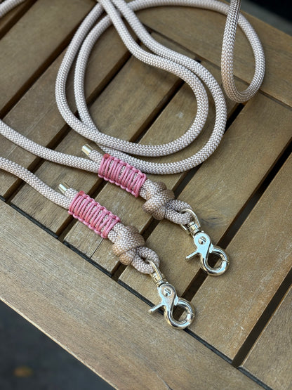 Laisse fine multi-position beige
