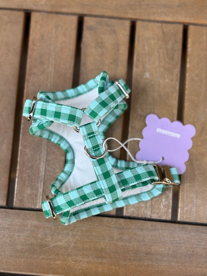 Harnais ajustable vichy vert
