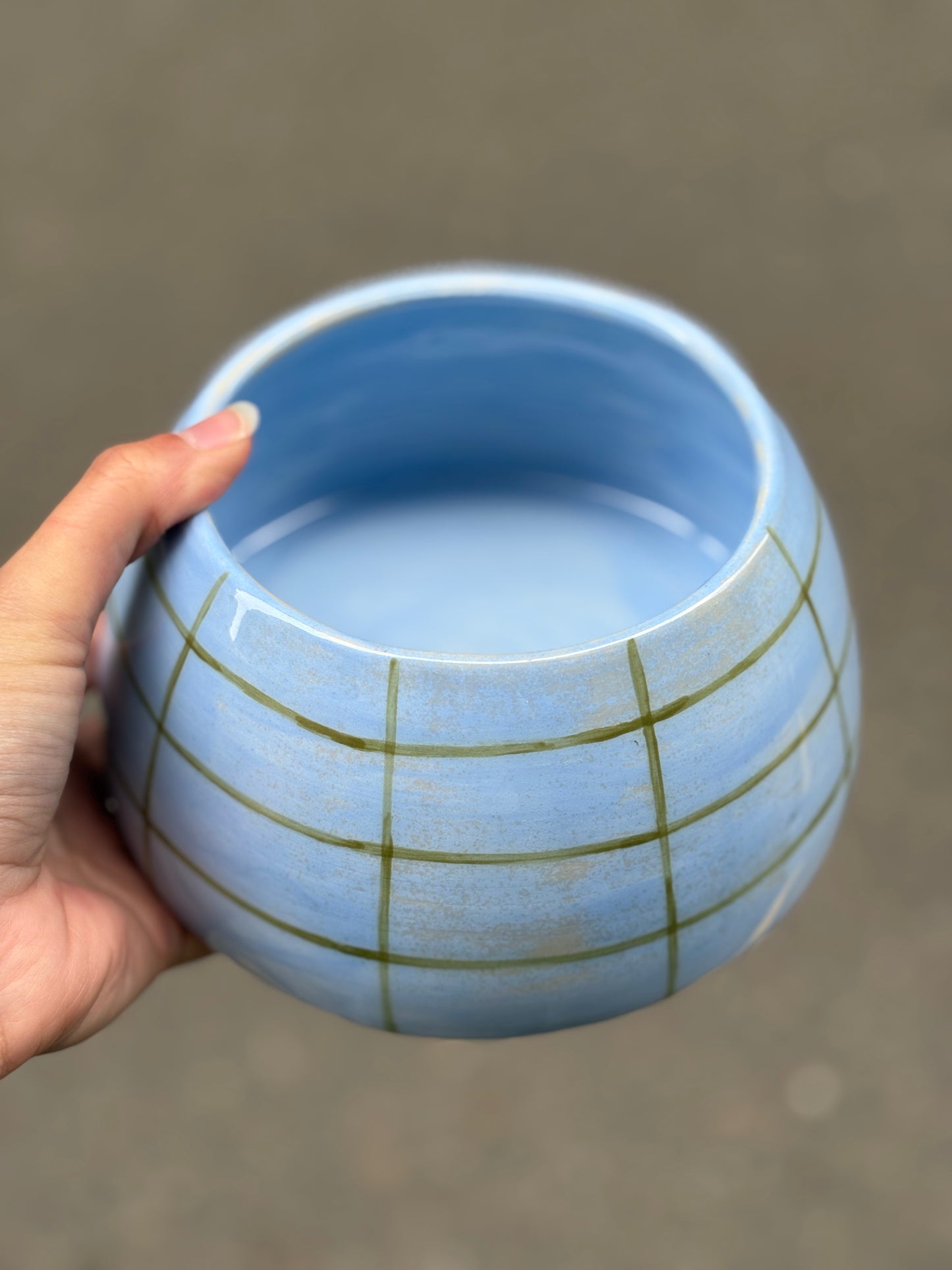 Gamelle cocker en céramique - Bleu et kaki