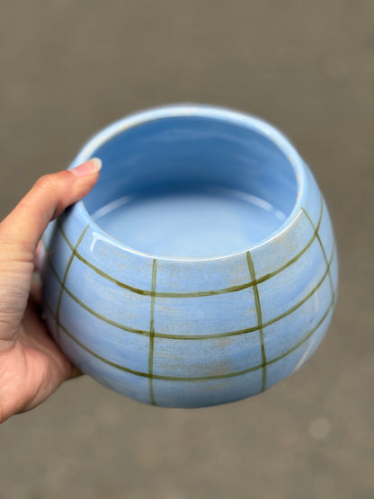 Gamelle cocker en céramique - Bleu et kaki
