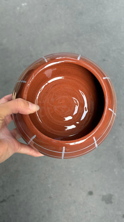 Gamelle cocker en céramique - Marron et bleu