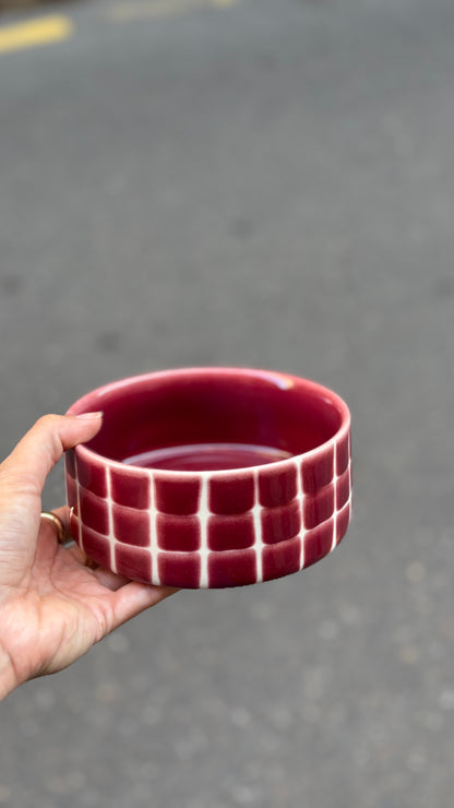 Gamelle en céramique bordeaux