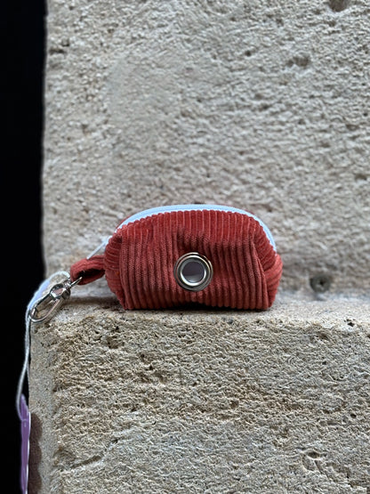 Porte-sacs à déjections velours clay
