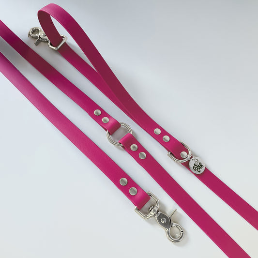 Laisse biothane multi positions Magenta