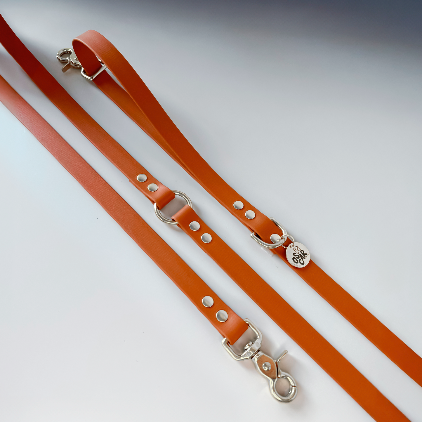 Laisse biothane multi positions Orange