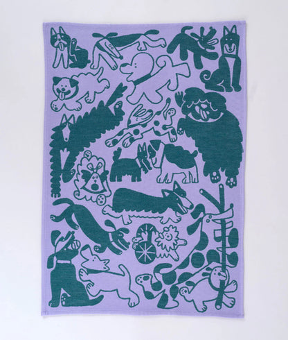 "Dogs day out" kitchen towel