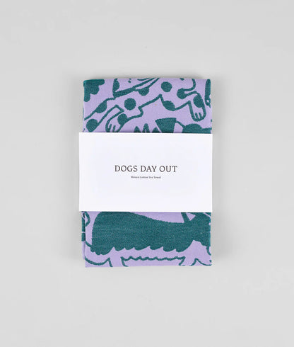 "Dogs day out" kitchen towel