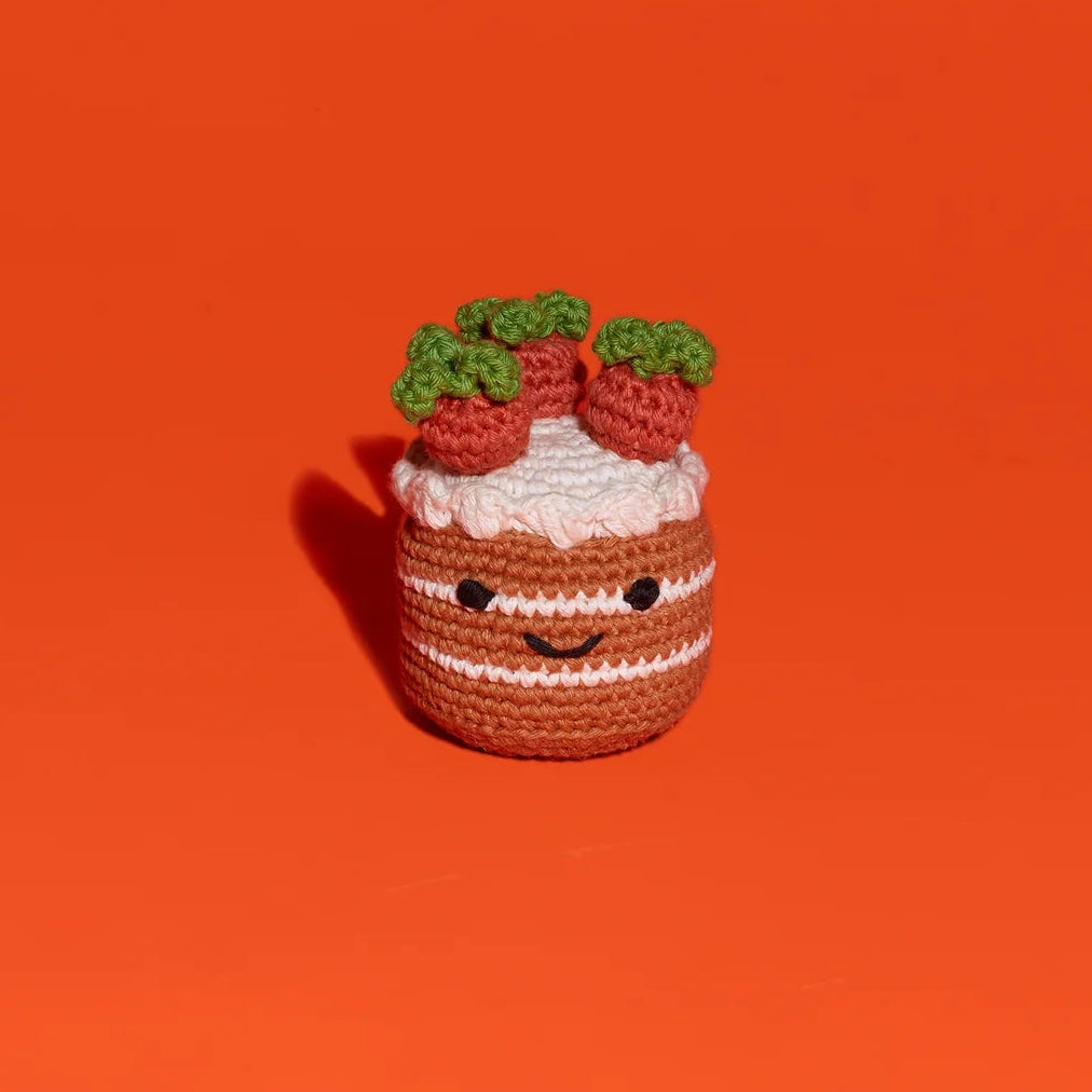 Crochet carrot cake toy