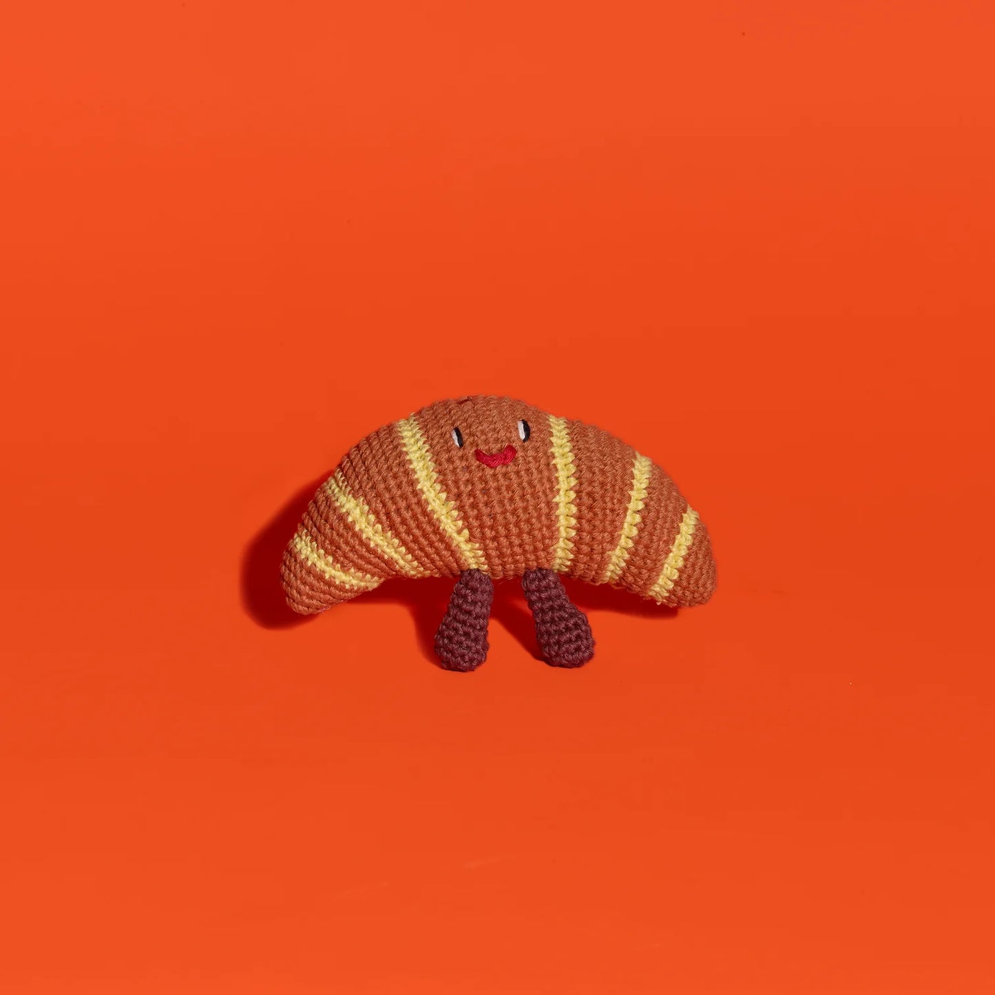 Crochet croissant toy