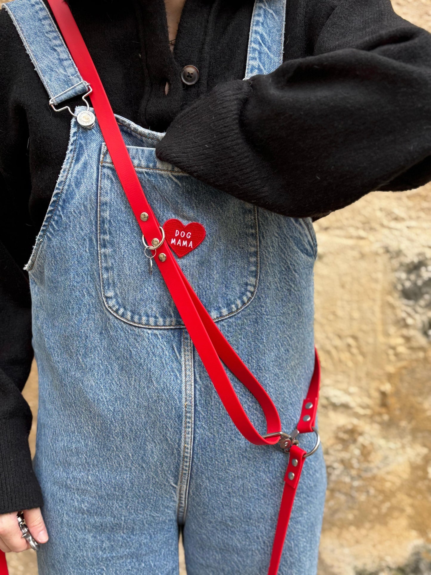 Laisse biothane multi positions Rouge