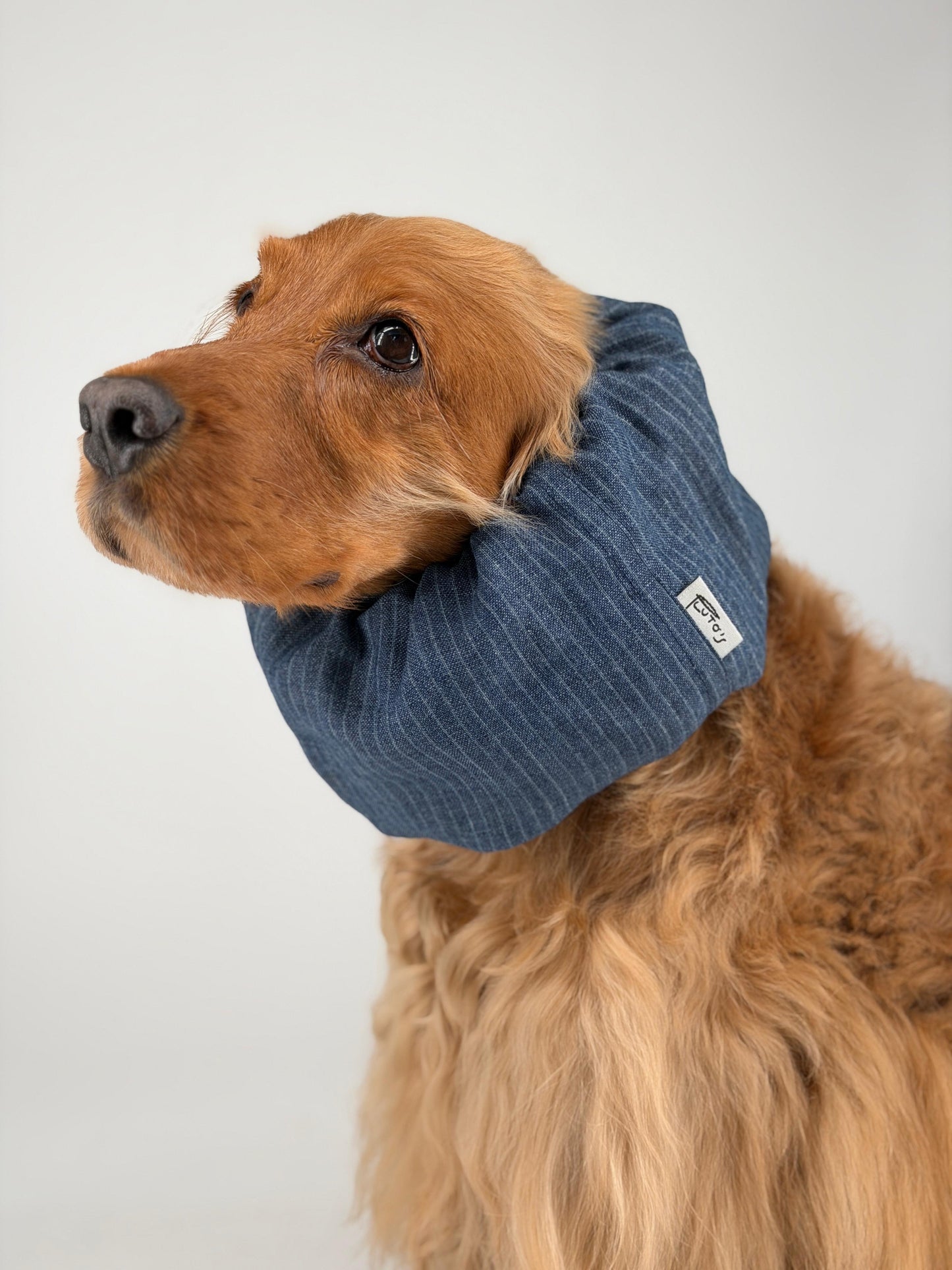 Snood denim à rayures en lin