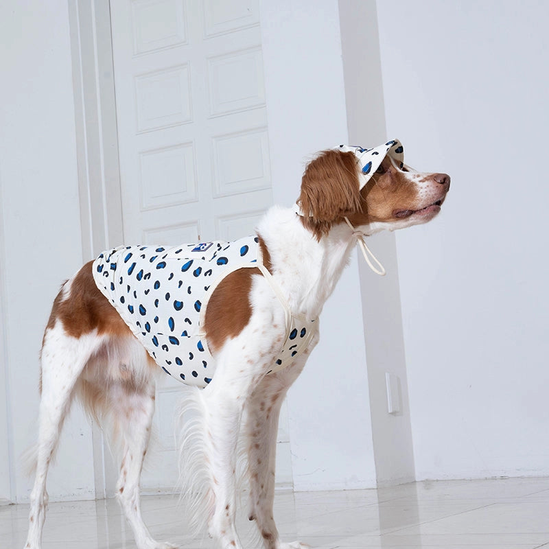 White and blue leopard bob