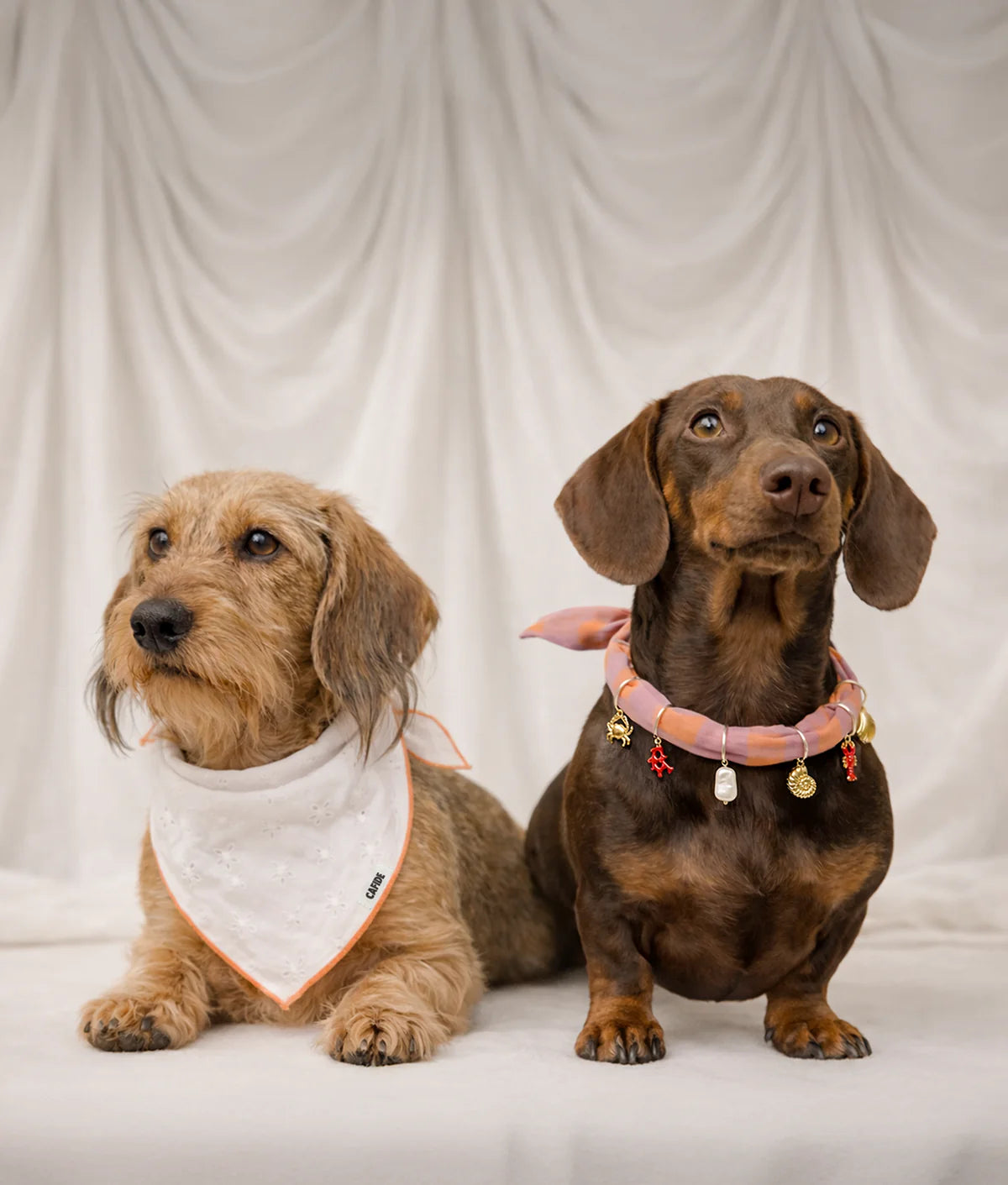 White and red embroidered bandana