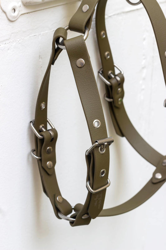 Khaki biothane harness