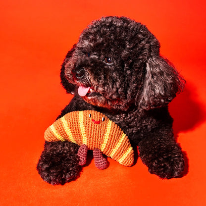 Jouet croissant en crochet
