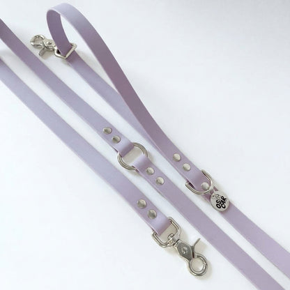 Laisse biothane multi positions Lilas