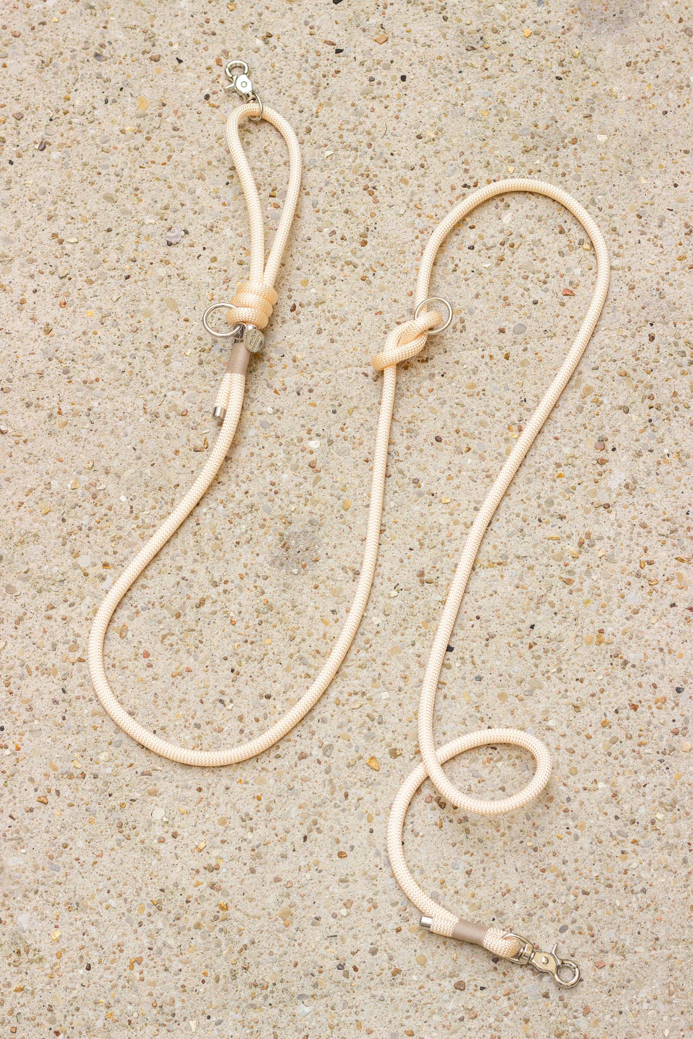 Laisse mains-libres en corde Cream